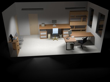RENDERING 3D ILLUMINAZIONE UFFICIO